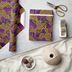 Papier Cadeau Chaînes en or Baroque Urbain Imprimé Animal