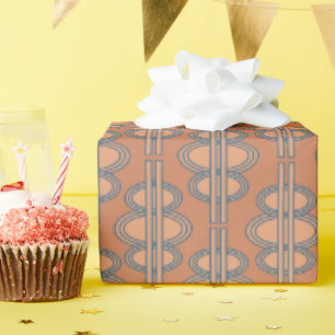 Papier Cadeau Chaînes ovales saumons