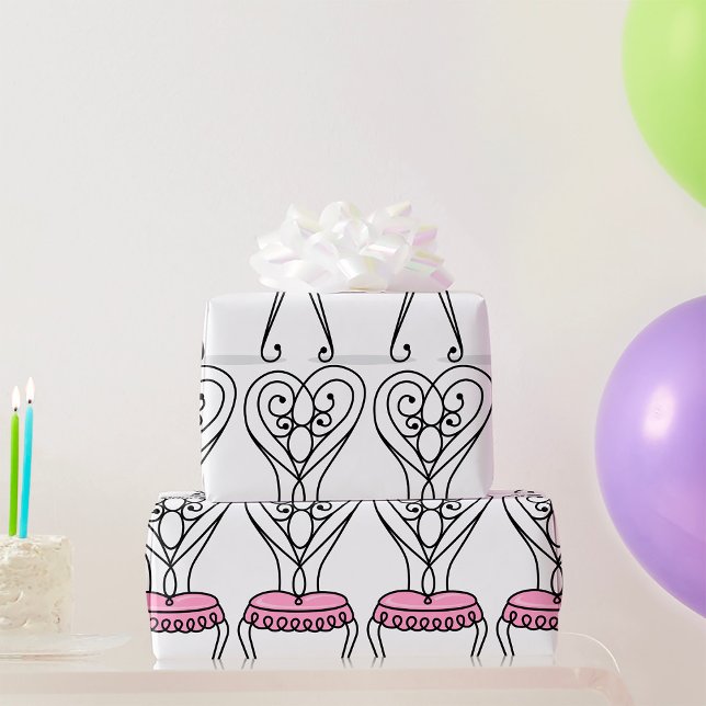 Papier Cadeau Chaise rose (Créateur téléchargé)