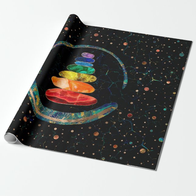 Papier Cadeau Chakras Zen Stones et Enso circle (Déroulé)