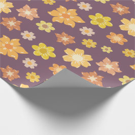 Papier Cadeau Chaleureux Golden Autumn Bloom Seamless Anniversai