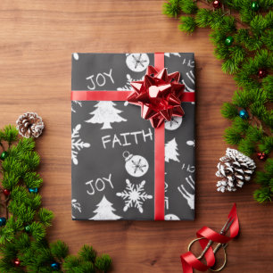 Papier Cadeau Chalkboard Noël Fun Motif Vacances