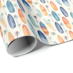 Papier Cadeau Chambres de surf sur l'ivoire