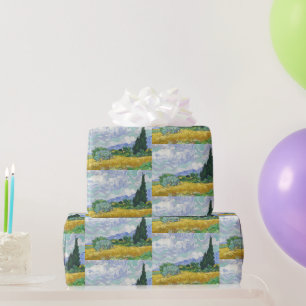 Papier Cadeau Champ de blé avec cyprès de Van Gogh