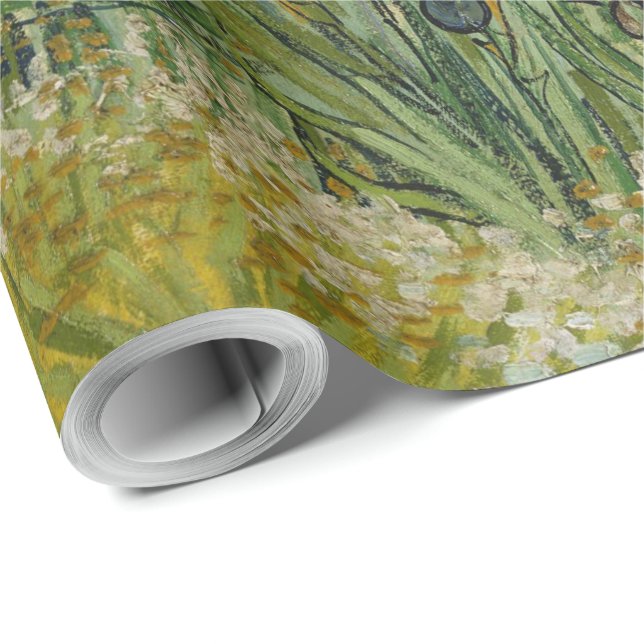 Papier Cadeau Champ Van Gogh Avec Fleurs Près D'Arles (Coin rond)