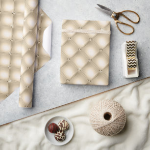 Papier Cadeau Champagne Diamond de crème d'or