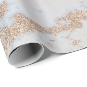 Papier Cadeau Champagne d'or prêtre ivoire Marbre gris métalliqu