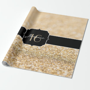 Papier Cadeau Champagne or parties scintillant scintille Sweet 1