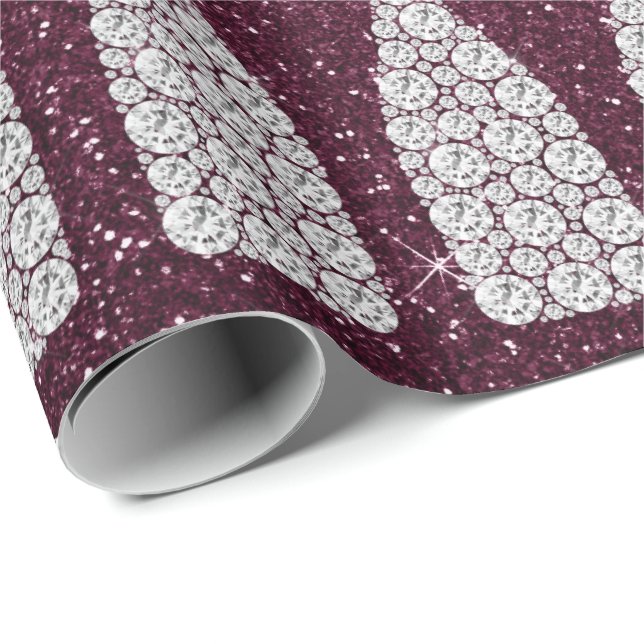 Papier Cadeau Champagne Swarovski Crystals Bouteille Diamant Bur (Coin rond)