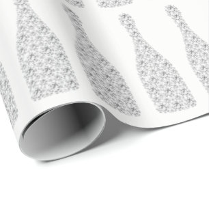 Papier Cadeau Champagne Swarovski Crystals Bouteilles Diamants B