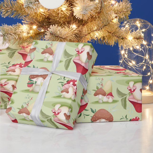 Papier Cadeau Champignons des bois Enfants Noël (Vacances)