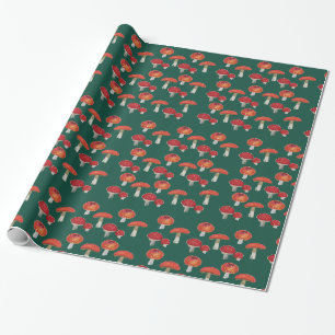 Papier Cadeau Champignons rouges