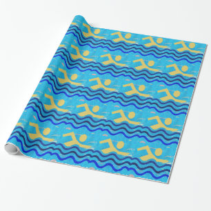 PAPIER CADEAU CHAMPION DE NATATION : ESPRITS FRAIS EN PÉRIODES