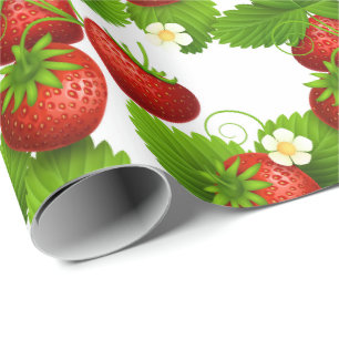 Papier Cadeau Champs de fraises