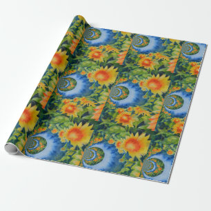 Papier Cadeau Champs de tournesols pour toujours