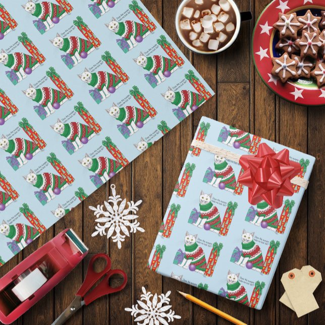 Papier Cadeau Chandail de Noël moche Chat drôle (Créateur téléchargé)