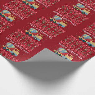 Papier Cadeau Chandail de Noël moche pour camionnette de ciment