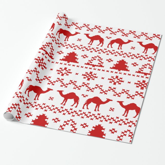Papier Cadeau Chandail laid de Noël de chameau de journée en (Déroulé)