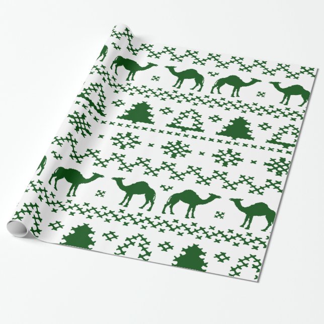 Papier Cadeau Chandail laid de Noël de chameau de journée en (Déroulé)