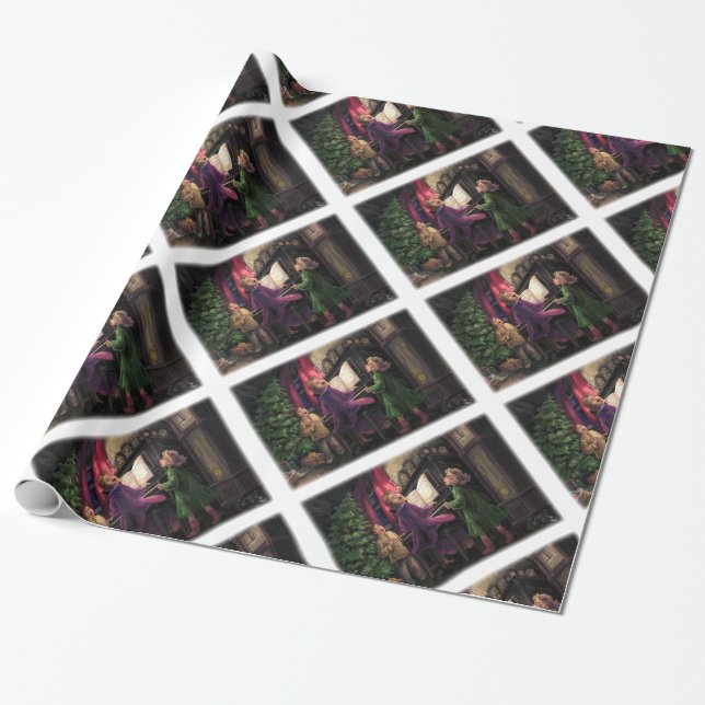 Papier Cadeau Chant de Noël le long (Déroulé)