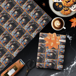 Papier Cadeau Chapeau de sorcière Steampunk d'automne à engrenag