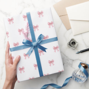 Papier Cadeau Chapeaux de fête d'anniversaire à motif ruban rose