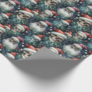 Papier Cadeau Chapeaux de Père Noël gothique Vert et Rouge Alter
