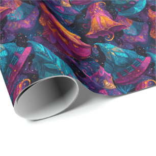 Papier Cadeau Chapeaux de Sorcières Enchantées D&D Magicien