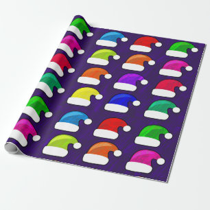 Papier Cadeau chapeaux santa papier d'emballage