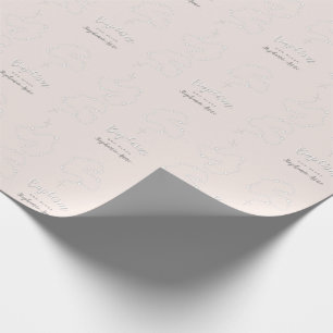 Papier Cadeau Chapelet de baptême sur le rose
