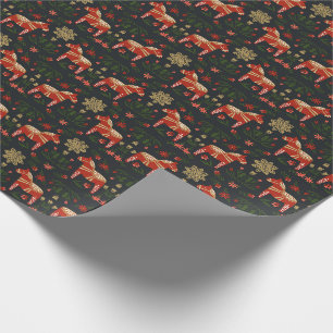 Papier Cadeau Charbon Noël Dala Horse