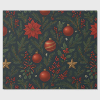 Papier Cadeau Charcoal Bloom - Charcoal Floral Holiday