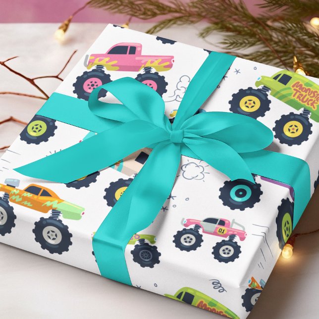 Papier Cadeau Chariot Monster couleur d'aquarelle moderne (Créateur téléchargé)