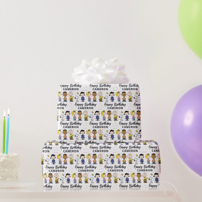 Papier Cadeau Charlie Brown et Gang Confetti (Cadeaux de fête)