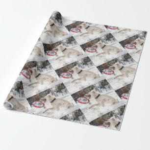 Papier Cadeau Charmant vacances d'hiver Animaux de compagnie Ama