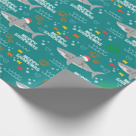 Papier Cadeau Charmante Noël Shark Merry Sharkmas