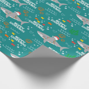 Papier Cadeau Charmante Noël Shark Merry Sharkmas