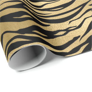 Papier Cadeau Charme élégant de peau d'animal noire métalliqu