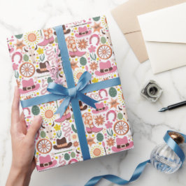 Papier Cadeau Charme occidental rose