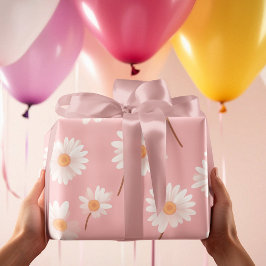 Papier Cadeau Charming Daisy Kids Room Motif | Rose doux