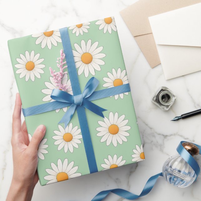 Papier Cadeau Charming Daisy Motif - Cadeau Floral (Cadeaux)