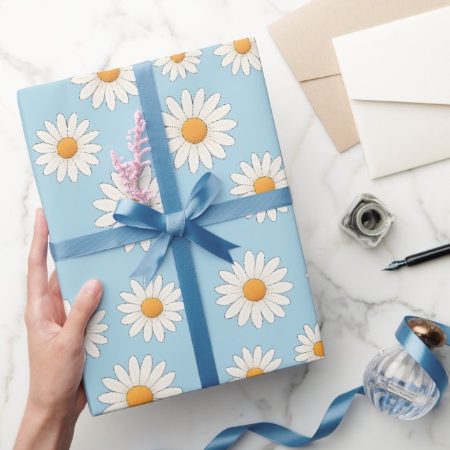 Papier Cadeau Charming Daisy Motif - Cadeau Floral (Cadeaux)