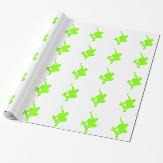 Papier Cadeau Chartreuse, Neon Green Skater (Déroulé)