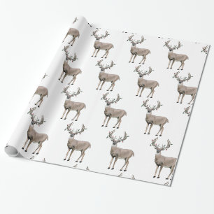 Papier Cadeau Chasse aux cerfs Antlers de Noël Envelopper du pa