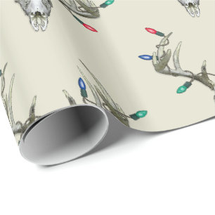 Papier Cadeau Chasse aux cerfs Lumières de Noël dans Antlers E