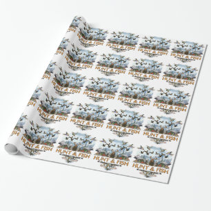 Papier Cadeau Chasse et poissons