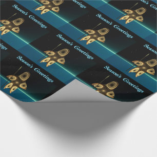 Papier Cadeau Chasseur inuit fractal - Bonnes Fêtes