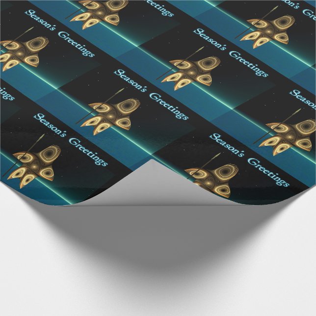Papier Cadeau Chasseur inuit fractal - Bonnes Fêtes (Coin)