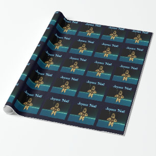 Papier Cadeau Chasseur inuit fractal - Joyeux Noё l