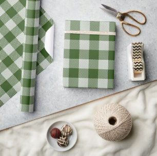 Papier Cadeau Chasseur Vert En vichy Papier à envelopper